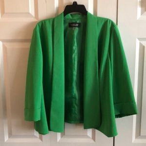 Black Label size 18 green open front blazer